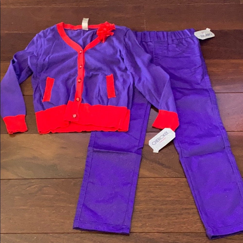 NWT Cherokee girls sweater and pants size 5t